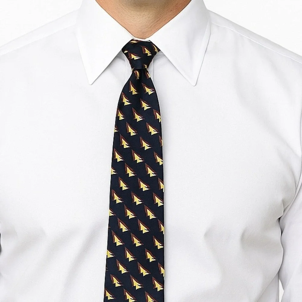 Nautica Necktie Classic Wide Tie Navy Multicolor Woven Geometric Business Formal